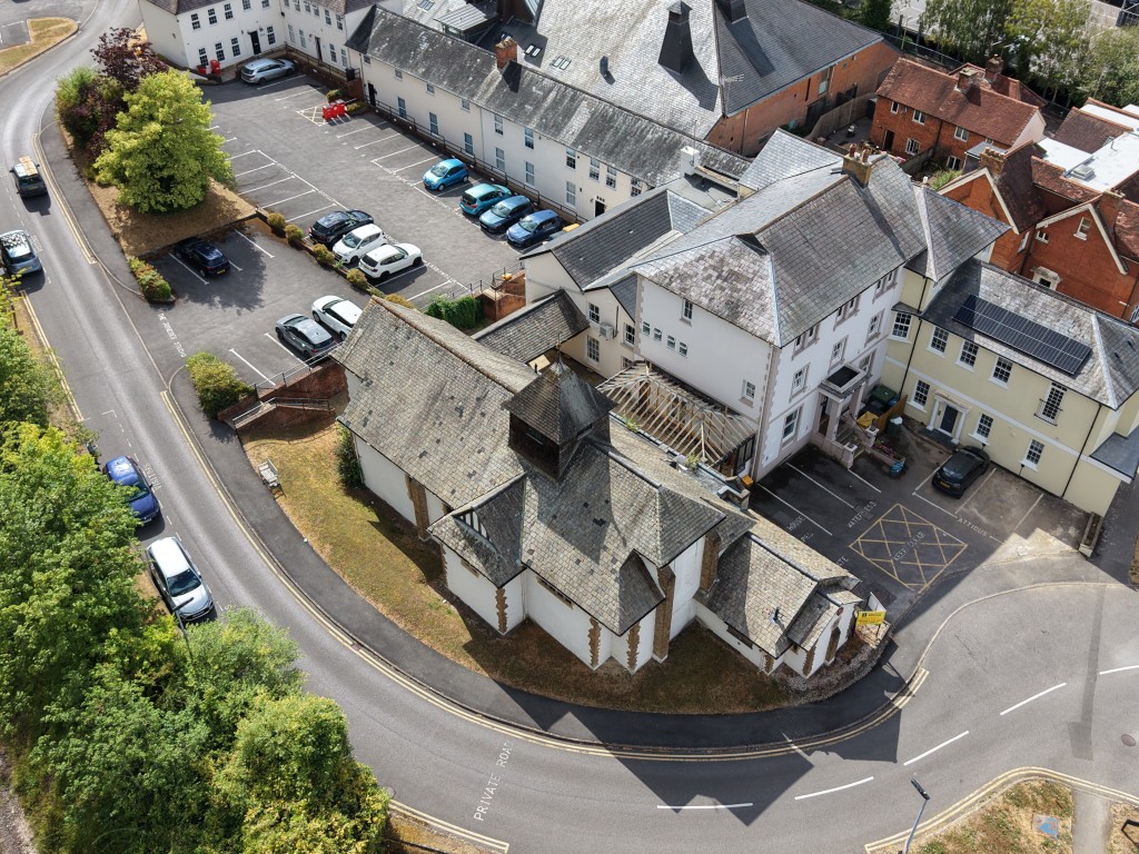 Lot: 6 - FREEHOLD TOWN CENTRE FORMER CHAPEL ARRANGED AS DANCE STUDIO AND EVENTS VENUE WITH A CAR PARK - Alternate View from the Side